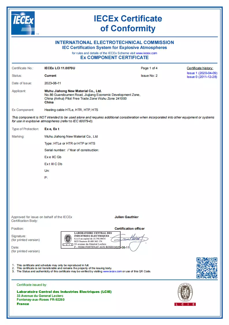 iecex certificate of comformity