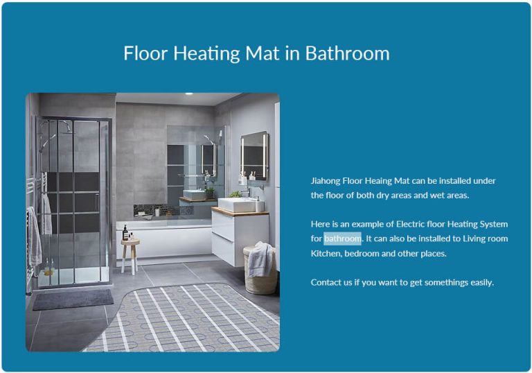 Graphic: Floor Heating Mat in Bathroom