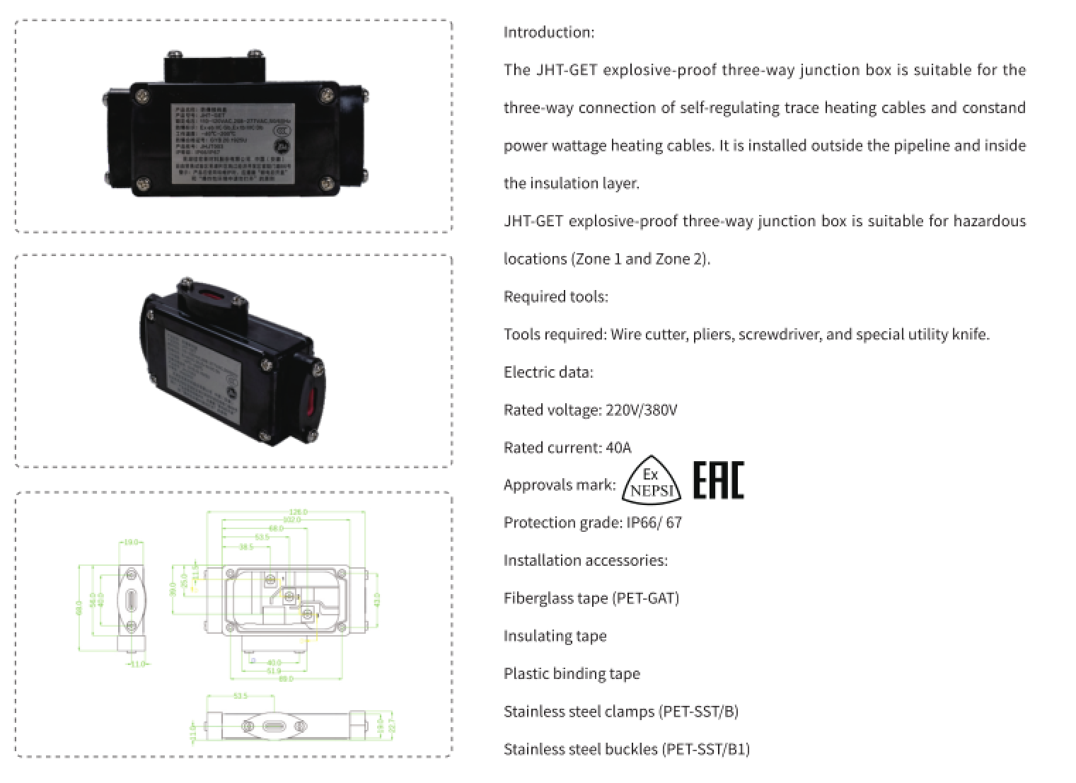 Description of Explosive-proof Tee Connection Box JHT-GET