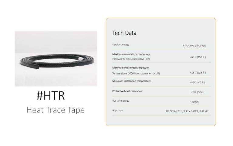 Features of HTR Heat Trace Tape